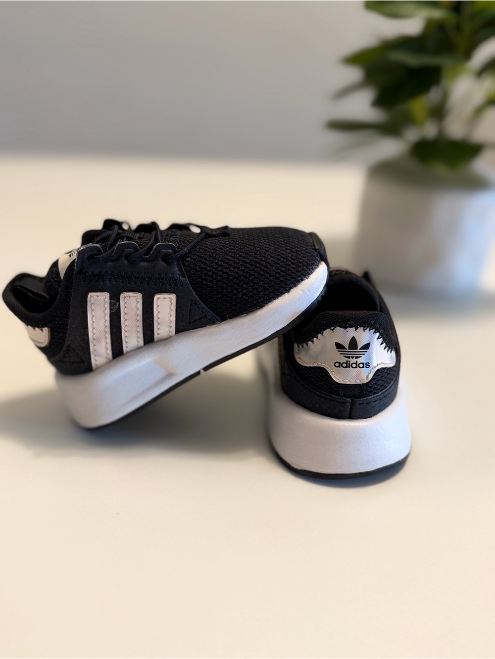 adidas Kids Black & White Lightweight Sneakers